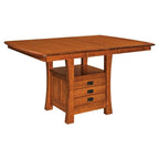 Arts and Crafts Cabinet Pub Extension Table - 42" x 42"