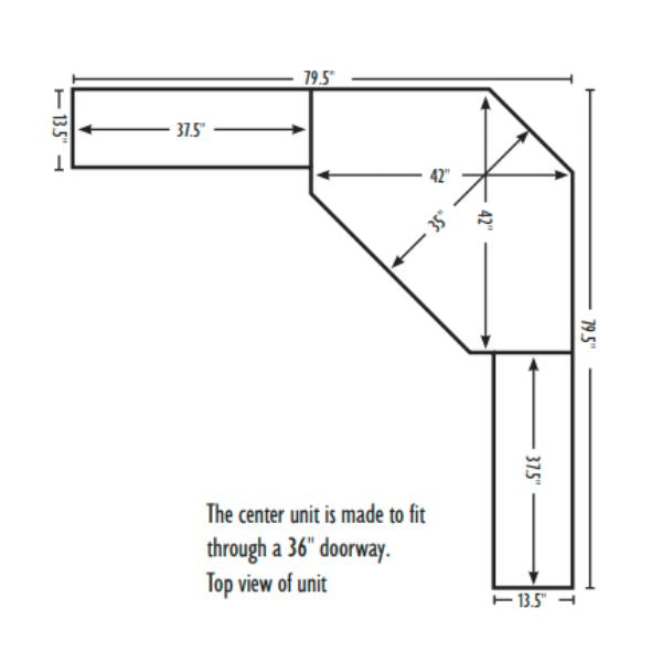 Aspen Corner Bookcase - 40" Wide