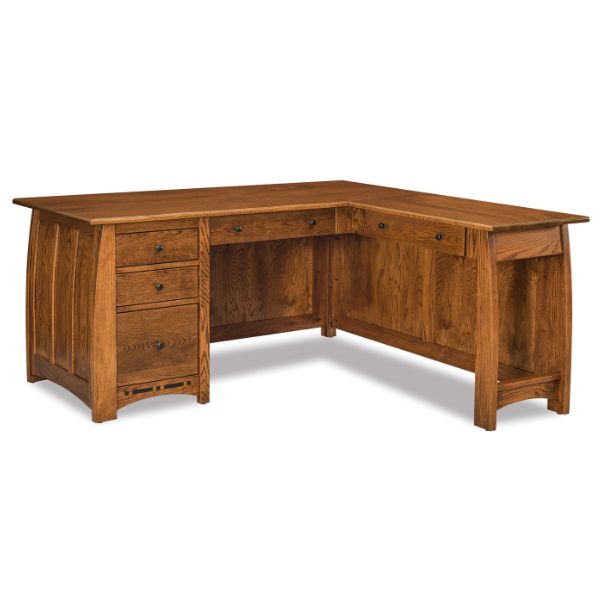 Boulder Creek L Desk - Desk with 1 Set of File Drawers