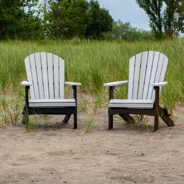Comfo Back Adirondack Folding Chair - Two Tone - Burgundy on Black