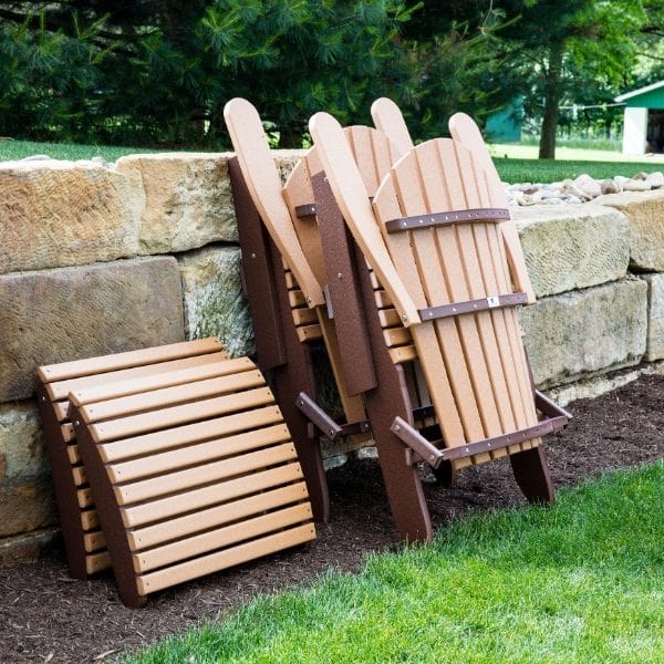 Comfo Back Adirondack Folding Chair - Two Tone - Burgundy on Black