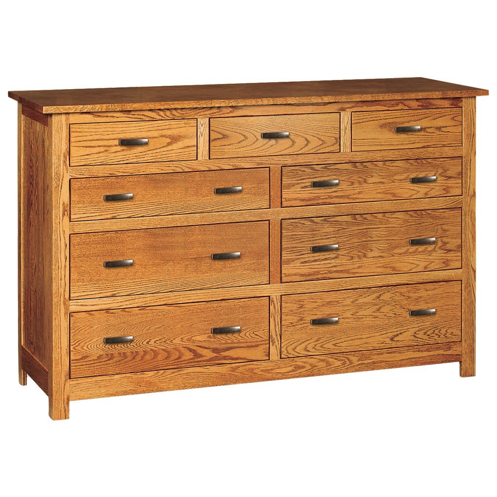 Flush Mission 9 Drawer Dresser - 59" Wide x 42.5" High