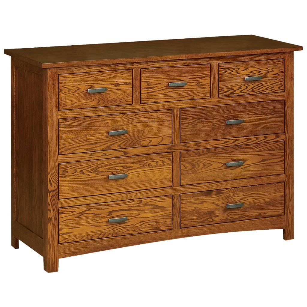 Flush Mission 9 Drawer Dresser - 59" Wide x 42.5" High